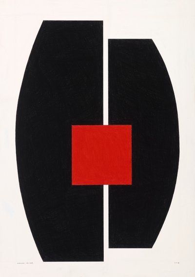 Red Square on Black by Alex Dunn