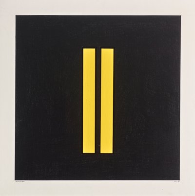 Yellow pillars on Black by Alex Dunn