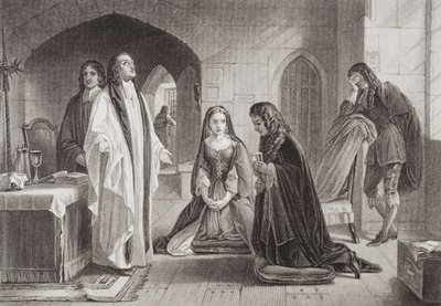 Lord William Russell receiving the sacrament prior to his execution on 21st July 1683, from 