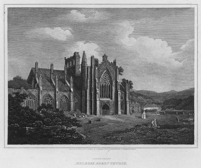 South Front, Melrose Abbey Church by Alexander (after) Nasmyth