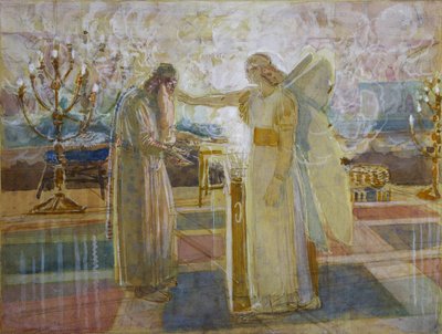 Archangel Gabriel strikes Zacharias dumb, End 1840s by Alexander Andreyevich Ivanov