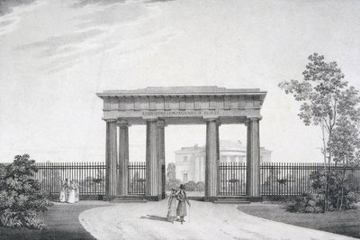 The To-my-Dear-Comrades-in-Arms Gate in the Catherine Park at Tsarskoye Selo, 1822 by Alexander Andreyevich Thon
