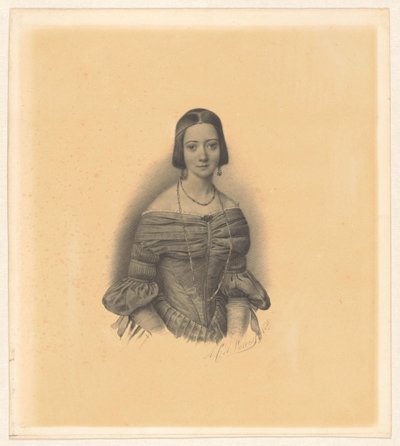 Portrait of Antoinette Marie Henriette Jeanne Reigersman, Wife of Jonkheer Mr Pieter van den Brandeler by Alexander Cesar August Valois (signed by artist)