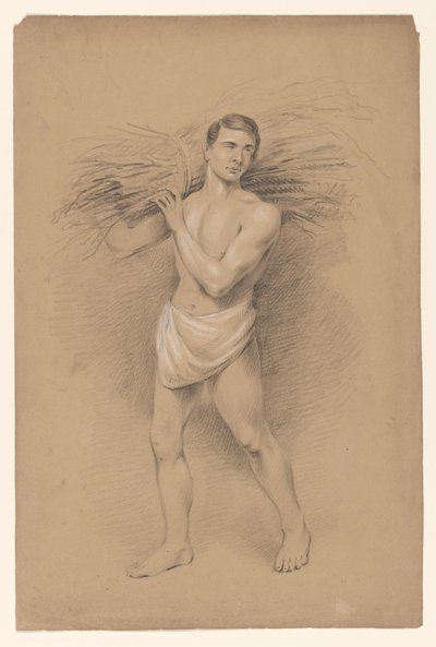 Standing Man with Bundle of Branches on Shoulder by Alexander Cranendoncq