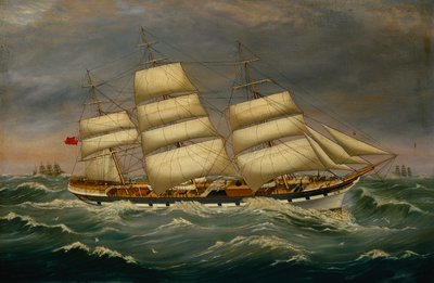The Three Masted Clipper Benleuch in a Swell by Alexander Cromarty