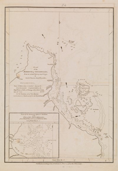 Plan of the Harbour of the Seychelles by Alexander Dalrymple