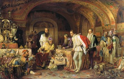 Ivan IV of Russia Demonstrates His Treasures to the Ambassador of Queen Elizabeth I of England by Alexander Dmitrievich Litovchenko