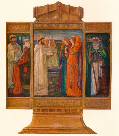 Triptych in Painted Enamels: Scenes from the Life of St. Patrick by Alexander Fisher
