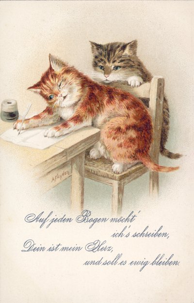 Humorous Cat Postcard by Alexander Francis (after) Lydon