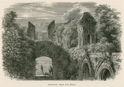 Glastonbury Abbey, Interior, from the West by Alexander Francis Lydon