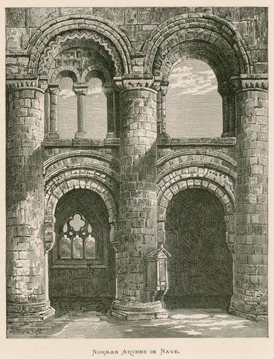 Jedburgh Abbey, Norman Arches in Nave by Alexander Francis Lydon