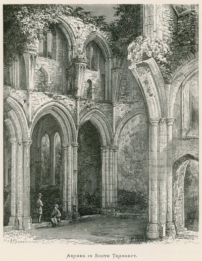 Netley Abbey, Arches in South Transept (engraving) by Alexander Francis Lydon