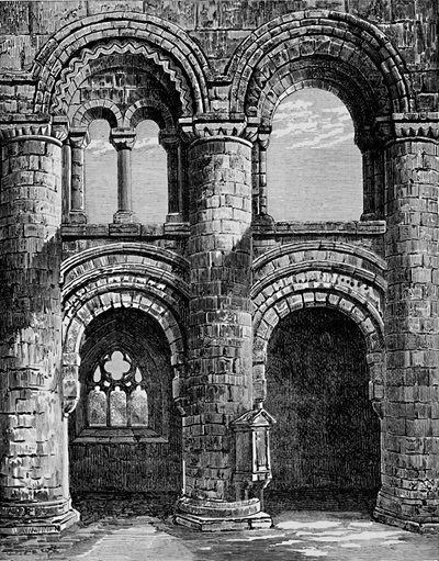 Norman Arches in Nave, Jedburgh Abbey, c1880 by Alexander Francis Lydon