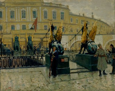 Revolutionary Sailors Guarding the Petrograd State Bank, 1927 by Alexander Fyodorovich Bely