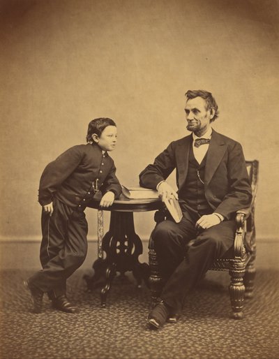 Abraham Lincoln and His Second Son Thomas (Tad) by Alexander Gardner