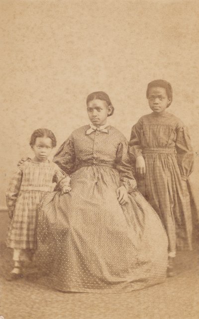 Carte-de-visite of a Young Woman and Two Children, 1864-1866 by Alexander Gardner