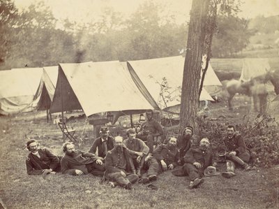 Group at Headquarters of the Army of the Potomac, Antietam, October 1862 by Alexander Gardner