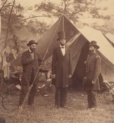 President Abraham Lincoln, Major General John A. McClernand, and E. J., October 3, 1862 by Alexander Gardner