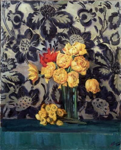 Flowers, Yellow on Black. Painting by Alexander Gaush by Alexander Gaush