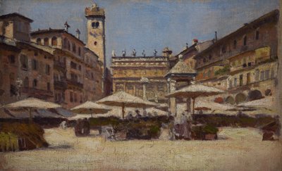 Piazza delle Erbe in Verona by Alexander Gierymski