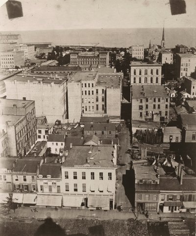 View east from the cupola of the courthouse in Chicago, 1858 by Alexander Hesler