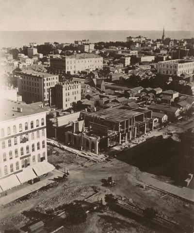 View east-southeast from the cupola of the courthouse in Chicago by Alexander Hesler