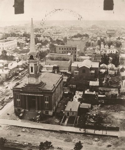 View south from the cupola of the courthouse in Chicago, 1858 by Alexander Hesler