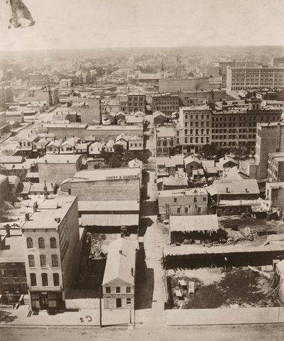 View west from the cupola of the courthouse in Chicago, 1858 by Alexander Hesler