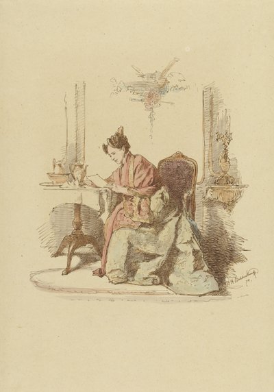 Woman Reading a Letter at a Table by Alexander Hugo Bakker Korff