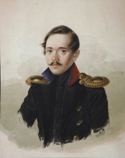 Portrait of the Poet Mikhail Lermontov, 1814-1841 by Alexander Ivanovich Klünder