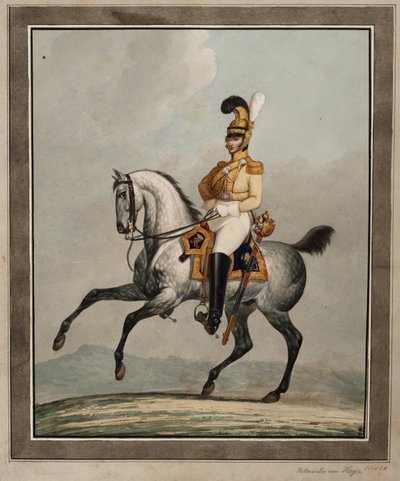 Dragoon Officer of the Royal Saxon Army by Alexander Ivanovich Sauerweid