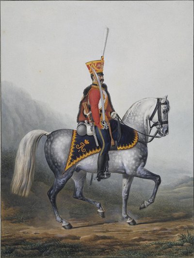 Soldier of the Life-Guards Hussar Regiment, 1817-1824 by Alexander Ivanovich Sauerweid