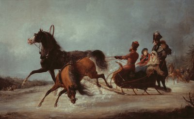 The Empress Elizabeth in a sledge by Alexander Ivanovich Sauerweid