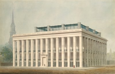 Proposal for Astor House Park Hotel, New York by Alexander Jackson Davis