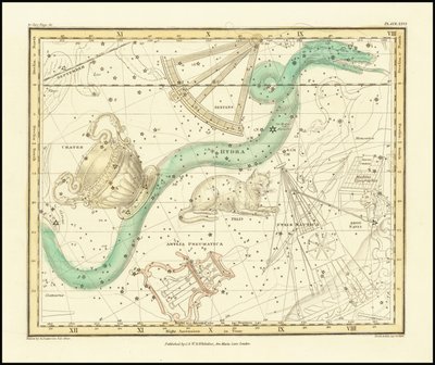 1822 - Hydra Sextans Felis and Crater by Alexander Jamieson