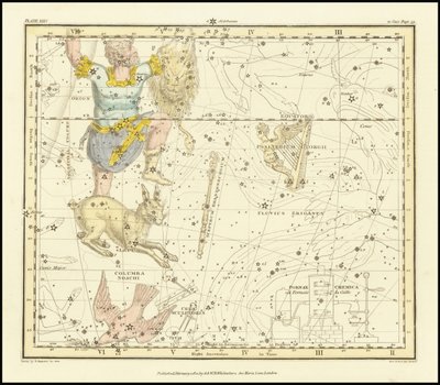 1822 - Orion, Psaltriem Georgii, Sceptrum Brandenburgium, Lepus and Columba Noachi by Alexander Jamieson