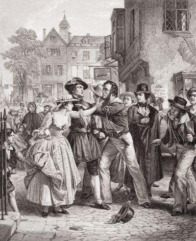 The Press Gang Seizing a Waterman on Tower Hill on the Morning of His Marriage Day, from 