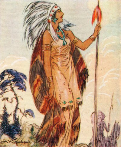 Pocahontas, Daughter of Native American Chief Who Saved John Smith by Alexander K. MacDonald