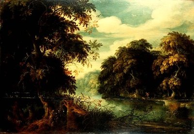 Forest Landscape with Birdcatchers Beside a River by Alexander Keirincx