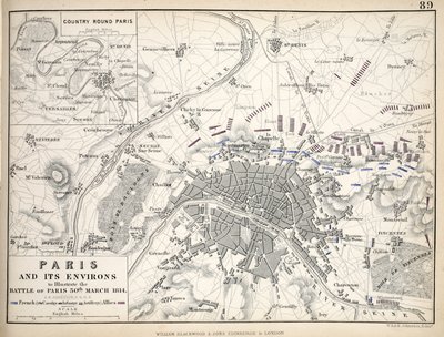 Map of Paris and Its Environs, Published by William Blackwood and Sons, Edinburgh & London by Alexander Keith Johnston