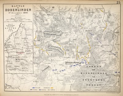 Map of the Battle of Hohenlinden, Published by William Blackwood and Sons, Edinburgh and London by Alexander Keith Johnston