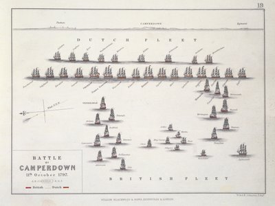 Plan of the Battle of Camperdown, 11th October 1797, c.1830s by Alexander Keith Johnston