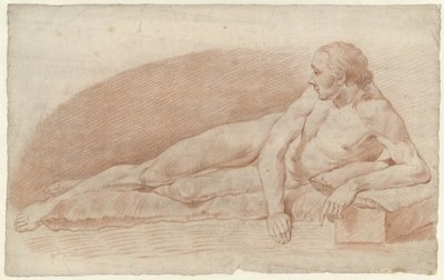 Reclining Male Nude, Facing Right by Alexander Liernur