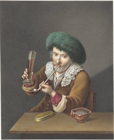 Seated Man with Glass and Pipe by Alexander Liernur