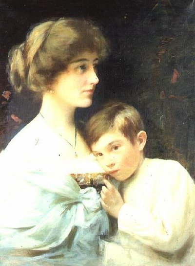 A Portrait of Marian Harford and Her Son Stuart by Alexander M. Rossi