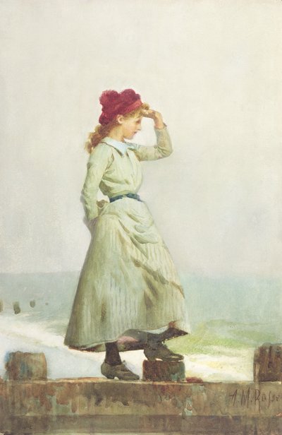 Young Girl on Seawall by Alexander M. Rossi
