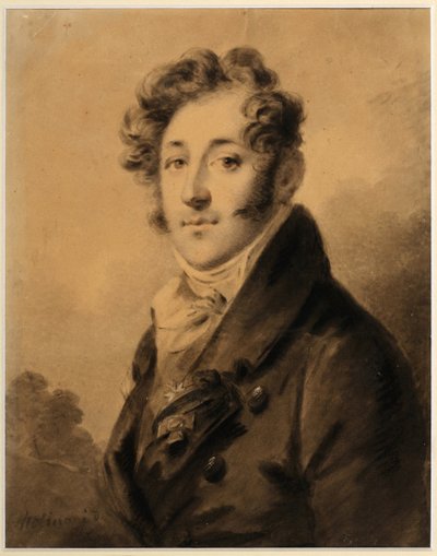 Portrait of Konstantin Yakovlevich Bulgakov (1782-1835) - Work by Alexander Molinari (1772-1831), Sanguine and chalk on paper, circa 1800 by Alexander Molinari