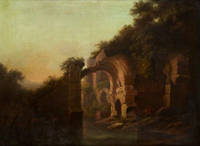 A Ruined Bridge Over a River, Italy by Alexander Nasmyth