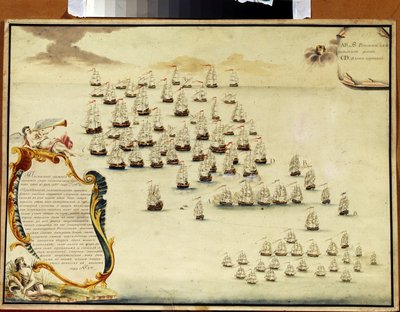 The Naval Battle of Kerch Strait on July 19, 1790 by Alexander Nikolaevich Depaldo
