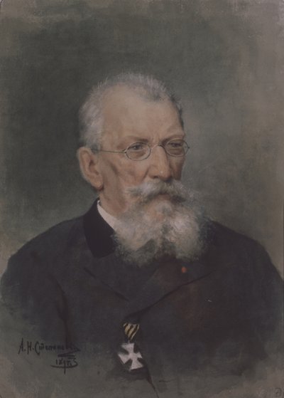 Portrait of the Artist Pyotr P. Sokolov, 1821-1899 by Alexander Nikolaevich Stepanov